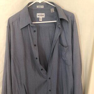 ALFANI MENS silk oxford shirt- Size 16 1/2 34-35 Large